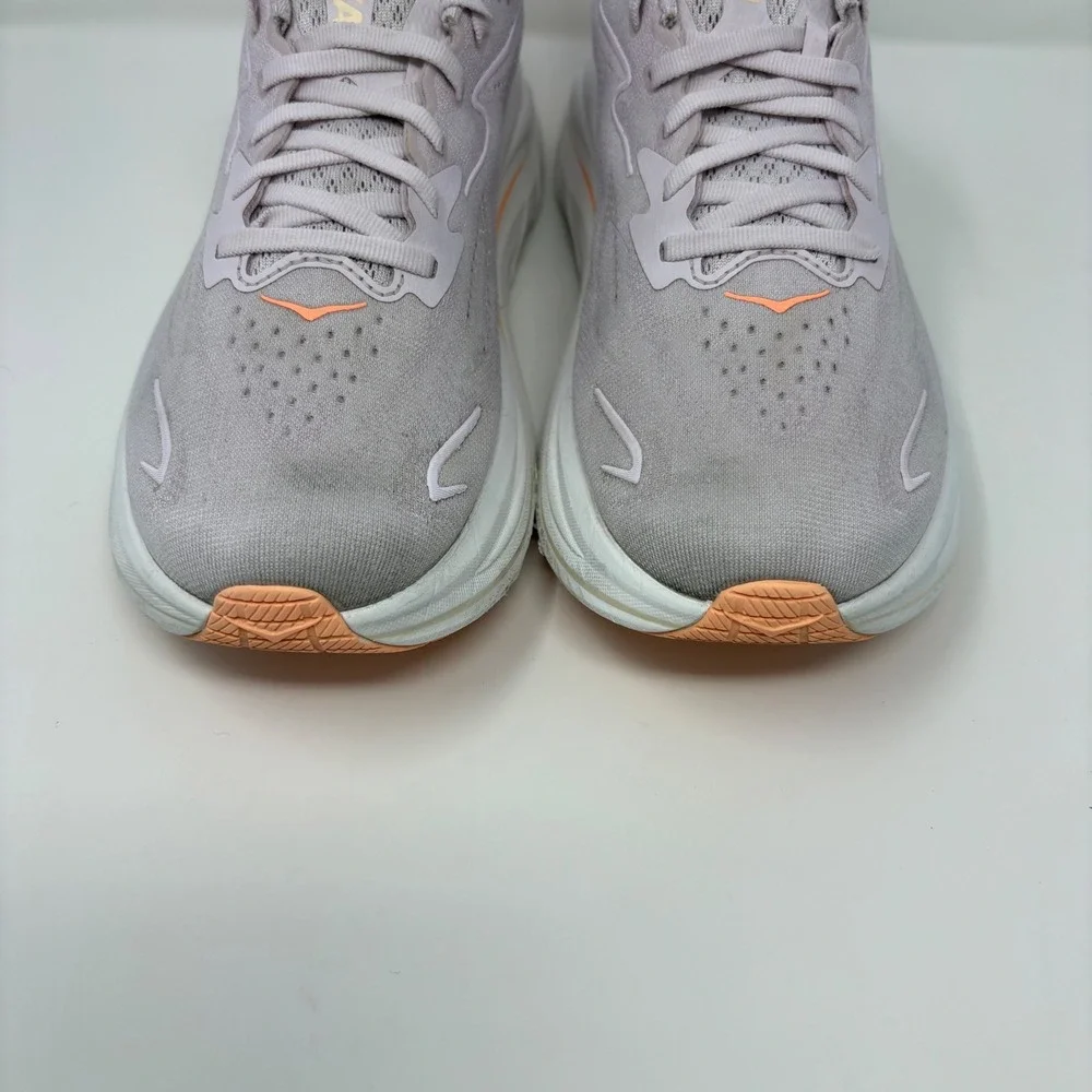Hoka Clifton 10 Women's Size 10 Cream White Orange Running Shoes (1162031 LRMT)